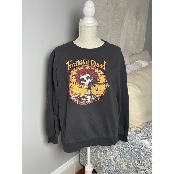 Grateful Dead Tops - Grateful Dead Bertha Sweatshirt Size XL Pullover Crewneck Skelton Roses Gray